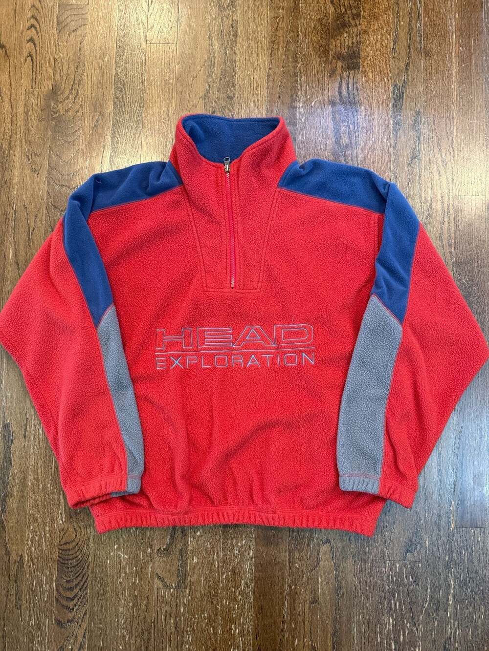 Vintage Head Exploration Colorblock Quarter Zip Fleece Pullover